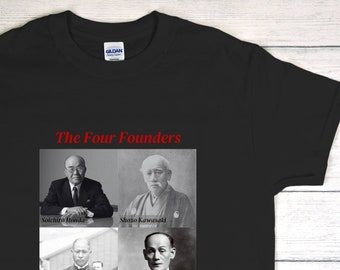 Soichiro Honda, Shozo Kawasaki, Michio Suzuki, and Torakusu Yamaha | The Four Founders Unisex T-Shirt.