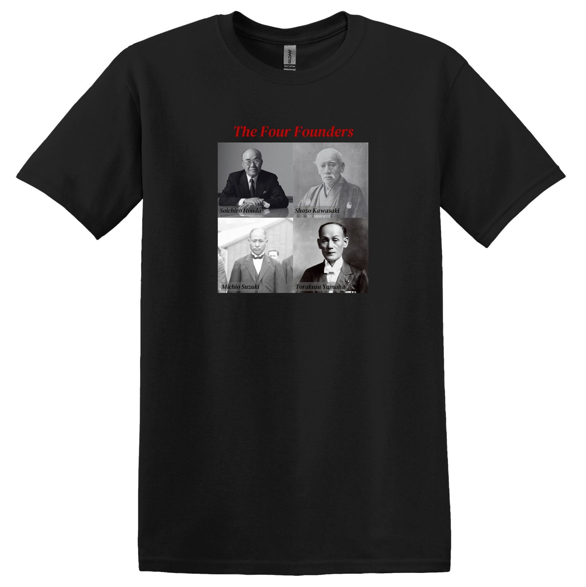 Soichiro Honda, Shozo Kawasaki, Michio Suzuki, and Torakusu Yamaha