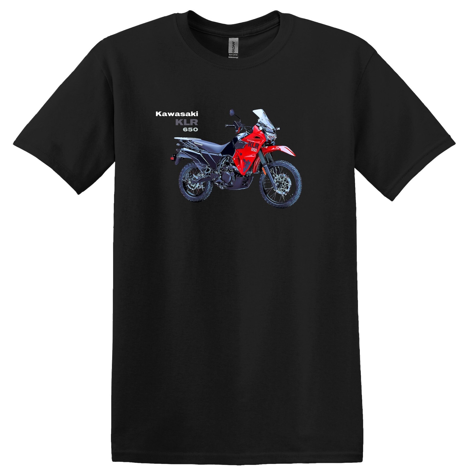 KAWASAKI KLR 650 Motorcycle T-shirt With Technical Details Printed on ...