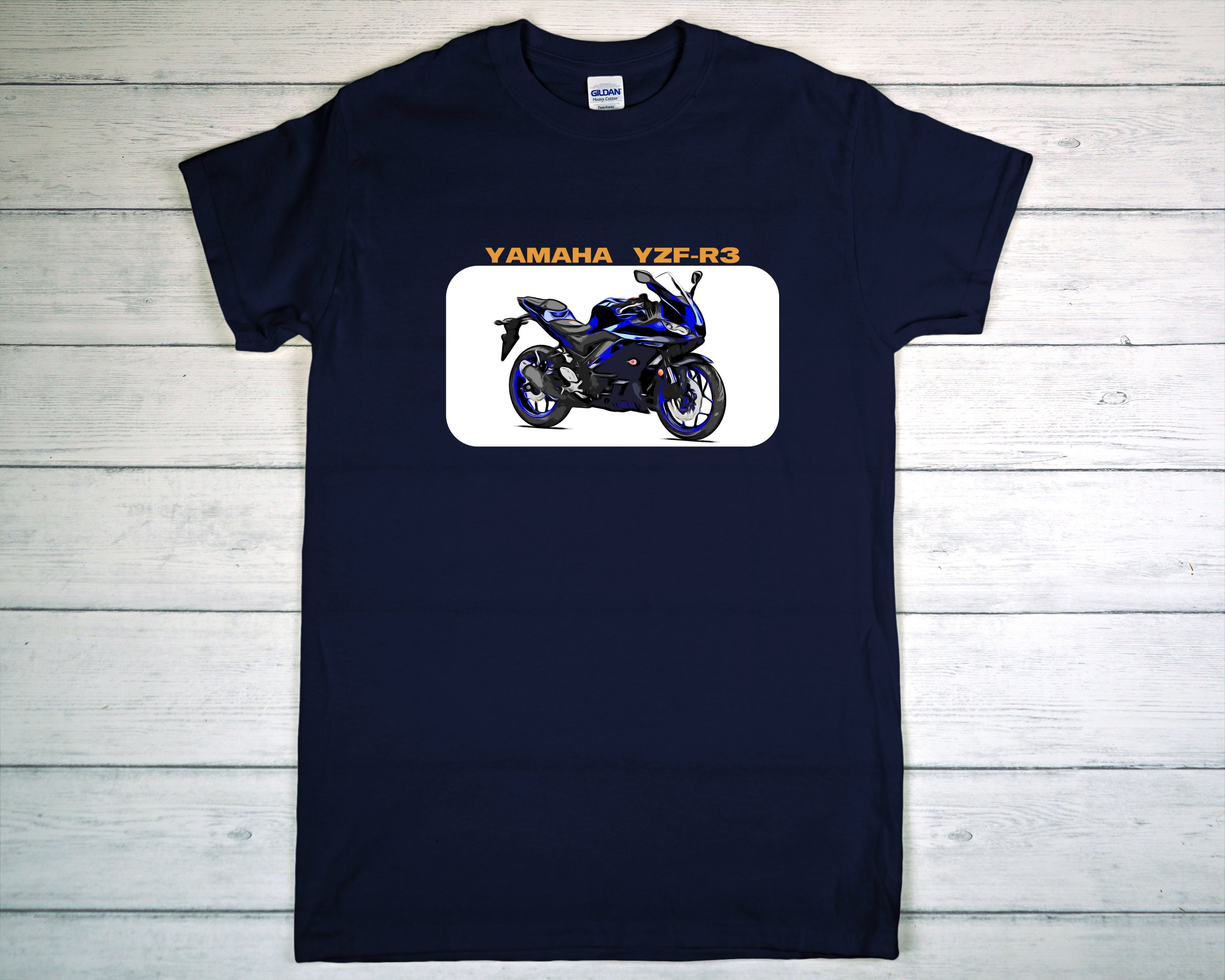 Cool Yamaha YZF-R3 Motorcycle T-shirt With Technical Details
