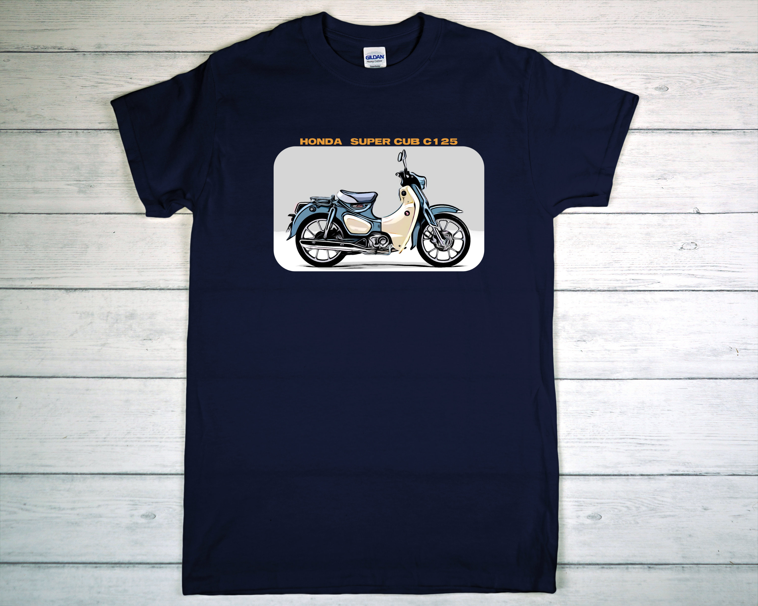 Cool HONDA Super Cub C125 Motorcycle T shirt With Technical Details Printed on the Back. Etsy