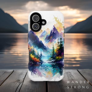 Citazione "Le montagne chiamano la natura" - Custodia per iPhone WanderStrong, custodia MagSafe, vibrazioni selvagge, amanti dell'aria aperta, amanti dell'avventura