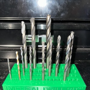 Imperial Drill Bit Holder Organizer - Holds 76 Pcs, 1/16 to 7/16, Durable Plastic Storage, Workshop Tool Organizer, CNC Organizer
