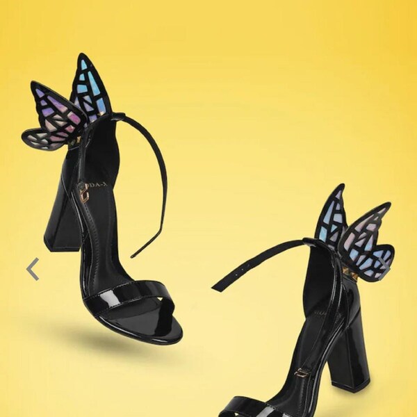 butterfly heels black
