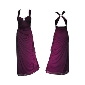 Betsy and adam satin fit and flare gown new arrivals