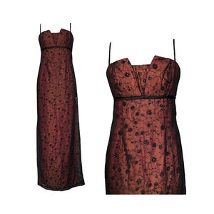 Morgan and co embroidered mesh sale evening dress