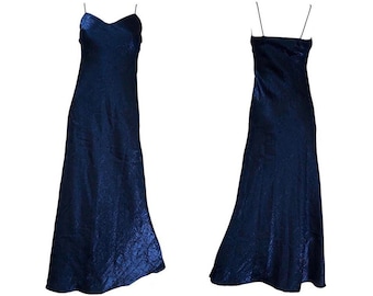 Iridescent Evening Dress Homecoming Prom Dress Maxi Blue Formal Party Wedding Matching Shawl Textured Shiny Long Size UK 6