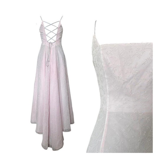 Buy White Pink Mesh Dress Maxi Vampy Gothic Prom Dress Evening Dress  Wedding Bridesmaids Barbie Formal Homecoming Dress Size UK 8 Online in  India - Etsy