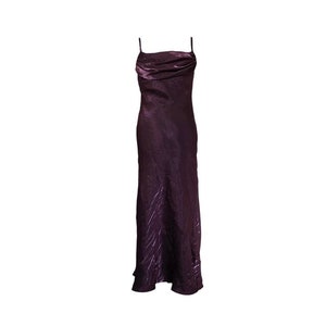 Silky Vampy Gothic Evening Dress Maxi Prom Dress Wedding Guest Formal Party Cocktail Bridesmaid Dress Purple Size 10