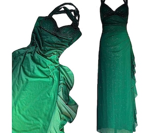 slim fit dress slacks Jewel Bead Lace-up Back Mesh Mermaid w/ Ruffle Slit Long Prom Dress GL –  smcfashion.com