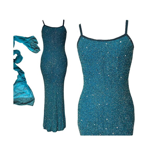 Ethereal Blue Mesh Overlay Summer Slip Dress Ethereal Blue Mesh Overlay Summer Slip Dress