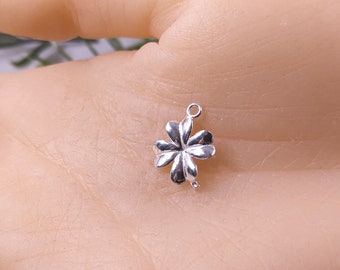 Silver Good Luck Four Leaf Clover / 925 Sterling Silver / Jewellery Craft Supplies UK / New Job, Irish Charm Pendant Necklace