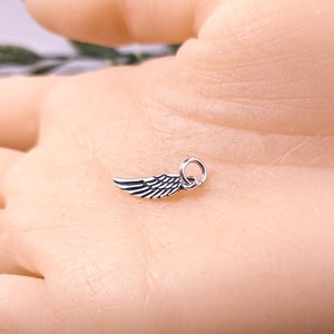 May include: A silver charm in the shape of a single angel wing.