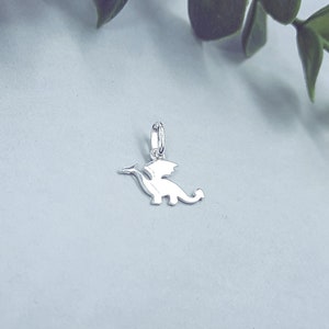 Silver Dragon Charm / 925 Sterling Silver / Jewellery Craft Supplies UK / Mythical, Welsh, GOT Charm Pendant Necklace