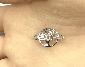 Ciondolo con connettore in argento Albero della Vita / Argento Sterling 925 / Ciondolo Albero della Vita / Forniture per gioielli artigianali nel Regno Unito / Piante, natura, giardino, foresta