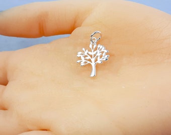 Ciondolo albero in argento / Argento Sterling 925 / Ciondolo albero della vita / Forniture artigianali per gioielli nel Regno Unito / Ciondolo con piante, natura, giardino e foresta