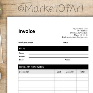 Invoice Template (For Small Businesses) | Microsoft Word | Google Docs | PDF | Business Invoice | Customizable | Digital Instant Download
