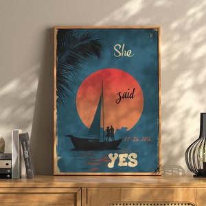 Where She Said Yes verjaardagscadeau, aangepast verlovingscadeau, gepersonaliseerd cadeau wanddecoratie, Where He Suposed, Mallory Square Key West, FL