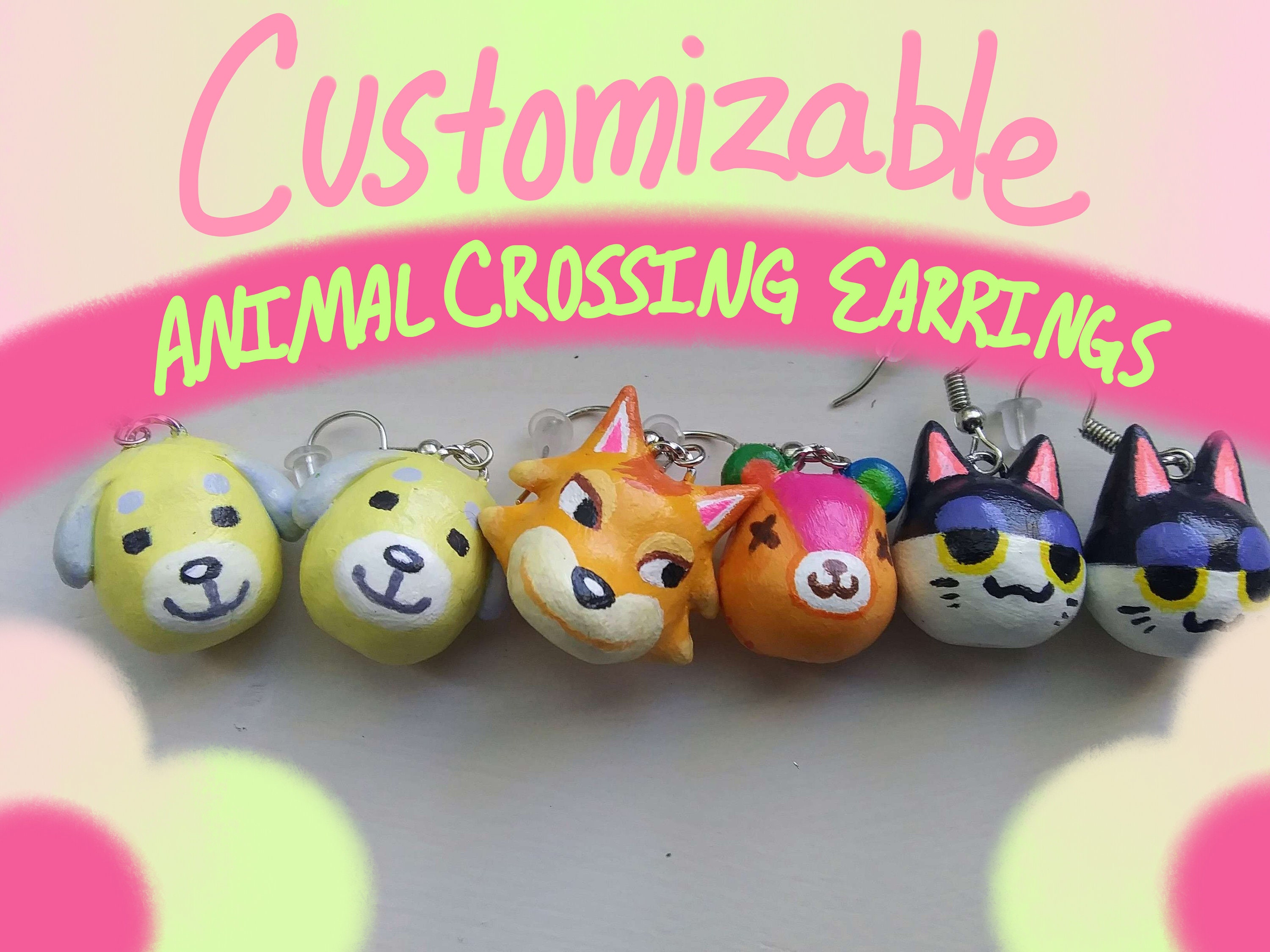 Customizable Animal Crossing Villager Dangle Earrings Etsy