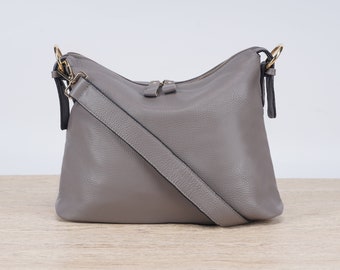 Leder-Hobo-Tasche, Crossbody-Tasche, weiche Ledertaschen für Frauen, Geldbörse für Frau, Handtasche für Frauen, mittelgroße Hobo-Geldbörse, lässige Tragetasche