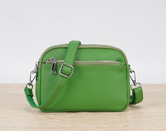 Green Bag, Phone Mini Bag, Leather Summer Bag, Small Crossbody Bag, Leather Purse, Shoulder Bag, Crossbody Bags for Women, Birthday Gift
