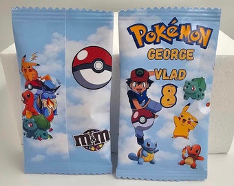 Mitgebsel Kindergeburtstag Personalisiert Pokemon M&M Skittles