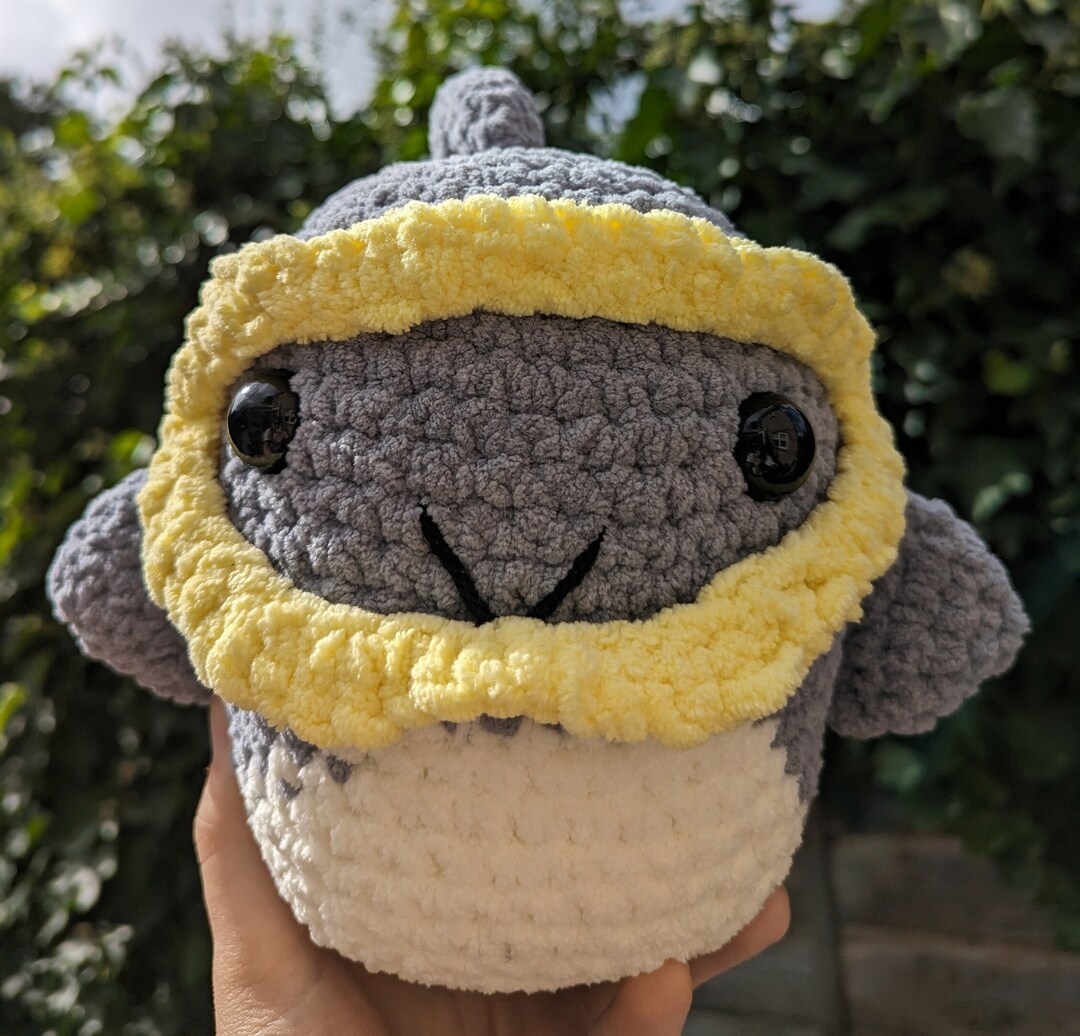 Crochet Amigurumi Shark Plushie With Goggles Squishmallow Etsy