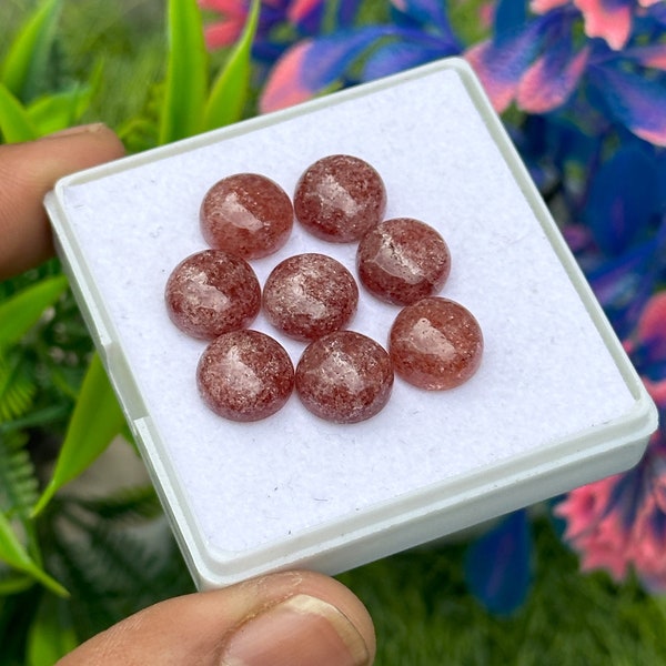 Awesome Quality 100% Natural Pink Strawberry Cabochon Round Shape , Gemstones  Lot AAA Quality Gemstone for Making Jewellery