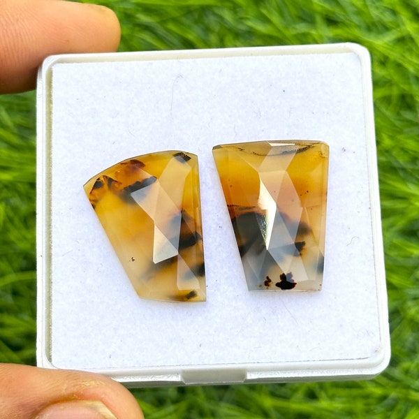 Montana Agate Fancy Shape Rose Cut Matching Pairs, Semi Precious Gemstones,For Jewelry Making