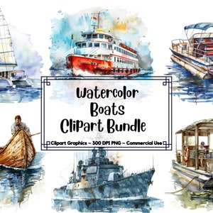 Boote Clipart, Aquarell Sommer Png, Sommer Clipart Bundle, sofortiger Download digitaler Planer, kommerzielle Nutzung, Junk Journal Sommerplaner