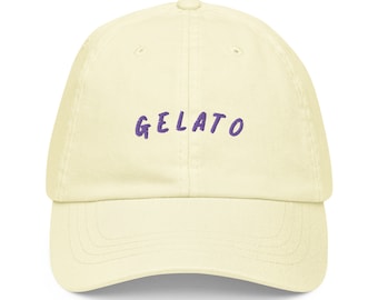 GELATO Baseball Hat • Embroidered Dad Cap • Pastel • Gelato Ice Cream