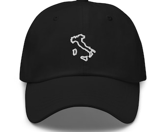 Honkbalhoed met kaart van ITALI • Geborduurde papa-pet • Italiaanse cadeau-ideeën