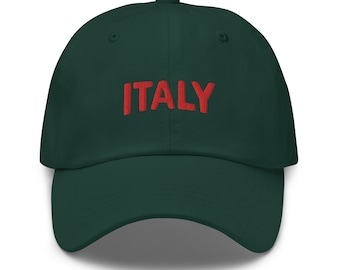Embroidered ITALY Baseball Hat: Cotton Twill Dad Cap