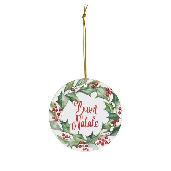 Buon Natale Ceramic Ornament • Italian Christmas Gift