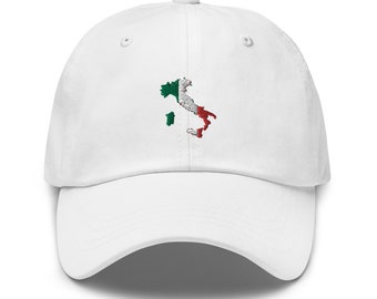 Honkbalhoed met kaart van ITALI • Geborduurde papa-pet • Italiaanse cadeau-ideeën