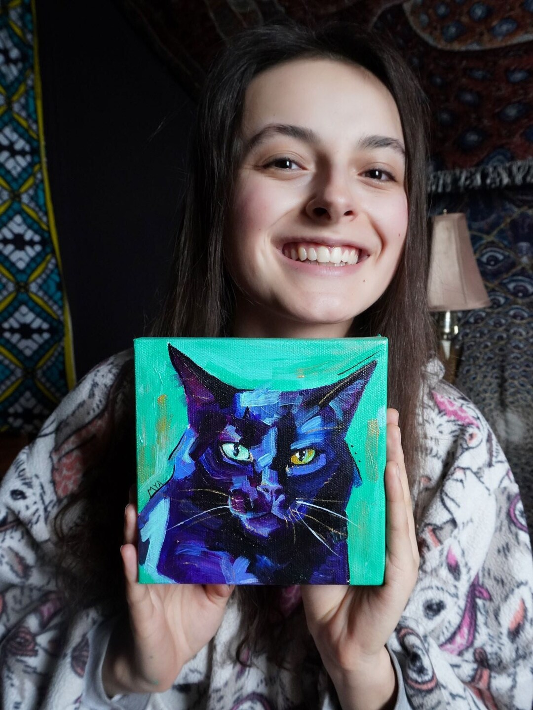 Custom Pet Portrait Handmade Pet Art Colorful Acrylic Painting Custom custom-pet-portrait-handmade-pet-art-colorful-acrylic-painting-custom