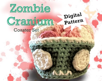 Zombie Cranium Coasters Crochet Pattern *Digital PDF*