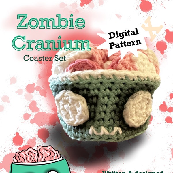 Zombie Cranium Coasters Crochet Pattern *Digital PDF*