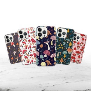 Red Mushroom Phone Case Fungi Cover for iPhone 14 13 12 Pro 11 XR 8 7, Samsung S23 S22 A73 A53 A13 A14 S21 Fe S20, Pixel 7 6A