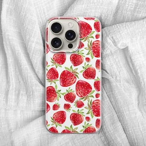 Strawberry case Phone Case Summer Berry phone Cover for iPhone 17, 16e, 15, 14, 13, 12, Google Pixel 10, 9 Pro, 8, Samsung S25 edge, S24