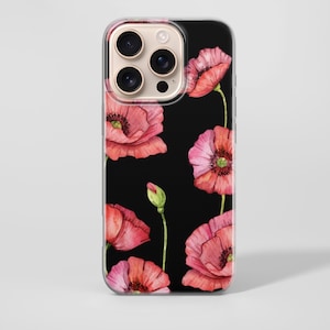 Poppy case Phone Case Red Blooms phone cover Cover for iPhone 17, 16e, 15, 14, 13, 12, Google Pixel 10, 9 Pro, 8, Samsung S25 edge, S24