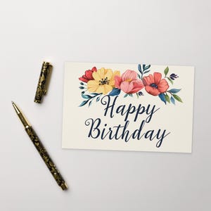 Postal de CUMPLEAÑOS, Postal de Celebración, Postal Estándar de Pastel de Cumpleaños, Deseo de Cumpleaños Divertido