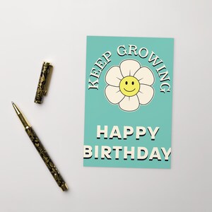 GEBURTSTAGS-BLUME Postkarte, feiern Postkarte, Geburtstagskuchen Standard-Postkarte Funky Geburtstagswunsch