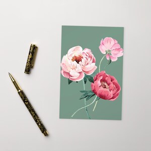 PEONY Postkarte, Celebrate Postkarte, Geburtstagspfingstrosen Standard-Postkarte Funky Geburtstagswunsch