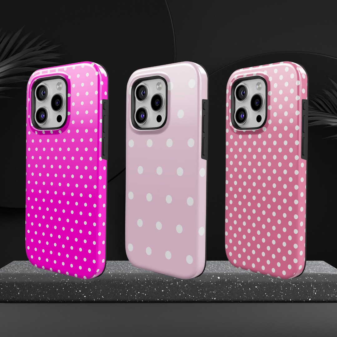 Polka Dots Phone Case Minimalist Cover Tough for iPhone 15pro, 14, 13