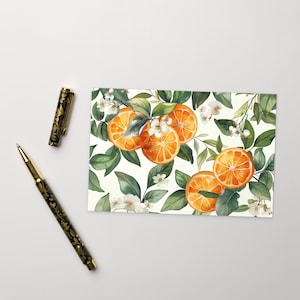 Postal NARANJAS, Postal Exótica, Postal Estándar de Cítricos Naranjas, Postal Funky Oranges Bloom