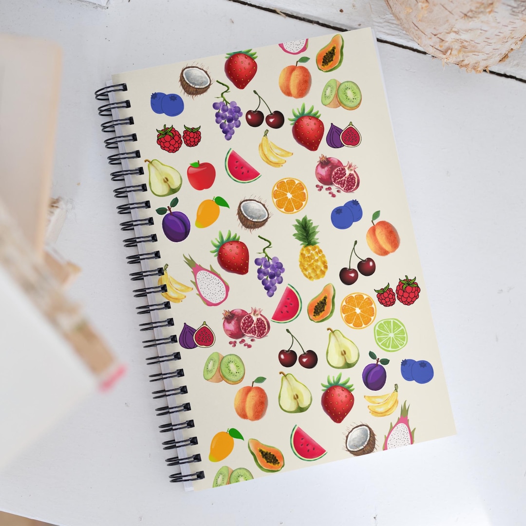 SUMMER FRUITS Spiral Notebook Tropical Jornal Red Berry Notes Notebook ...
