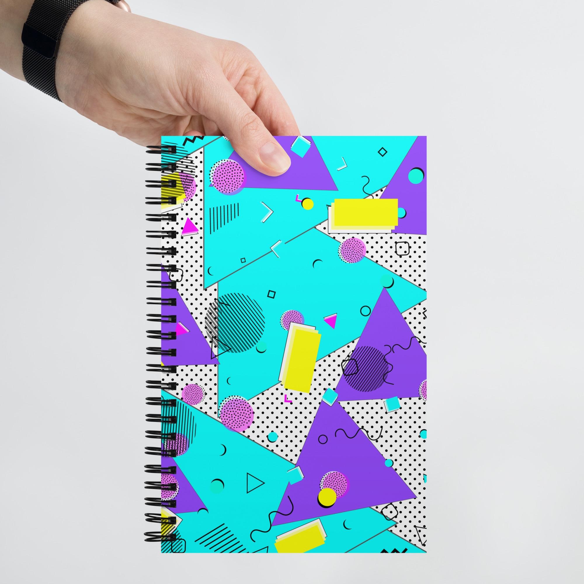 80s Spiral Notebook Jornal Geometric Shapes Notes Notebook Colorful ...