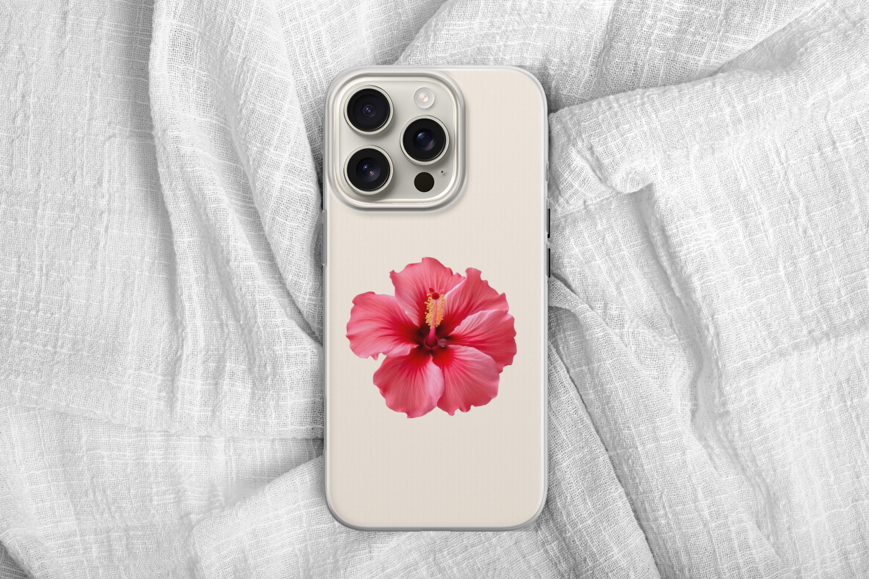 Blue Hibiscus Phone Case Compatible With IPhone 15 6.1 Inch - View #5