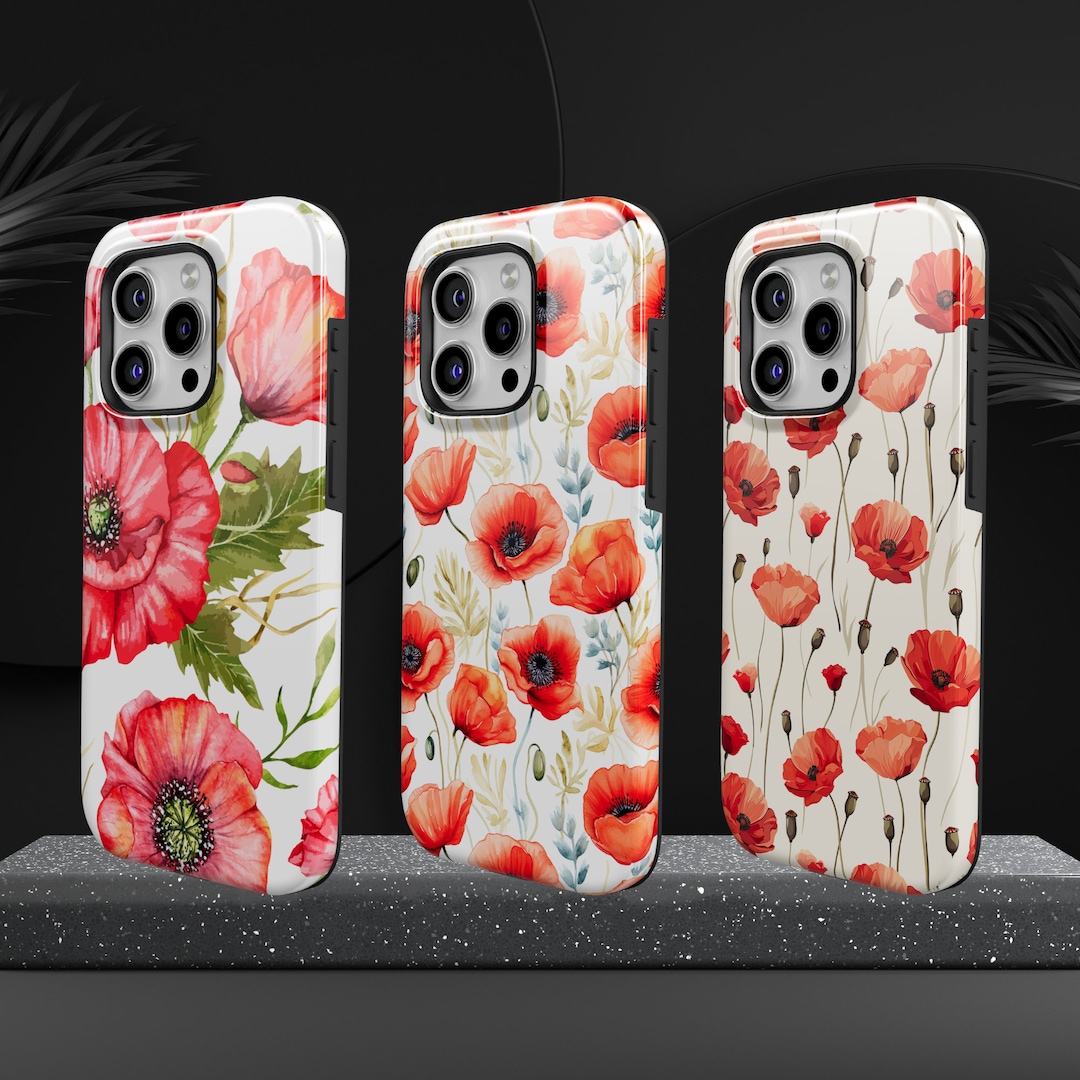 Poppy Phone Case Phone Case Red Floral Phone TOUGH Cover for iPhone 17 ...